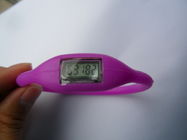 Reloj rojo/púrpura del podómetro del silicio del deporte con la pantalla del LCD para las muchachas/los muchachos