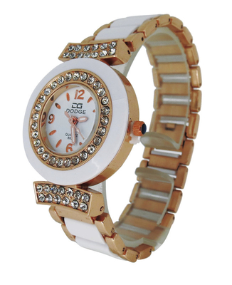 1 reloj plástico del dial de la FREGONA de las bandas del reloj análogo del cuarzo de la caja de la aleación de la atmósfera para el regalo