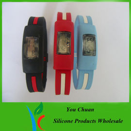 Serigrafía impresa y relojes de la pulsera del silicio del color del pantone con el logotipo impreso