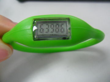 Reloj promocional del podómetro de la pulsera de la goma de silicona, reloj multifuncional de la pulsera del silicón del movimiento