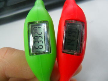 Reloj promocional del podómetro de la pulsera de la goma de silicona, reloj multifuncional de la pulsera del silicón del movimiento
