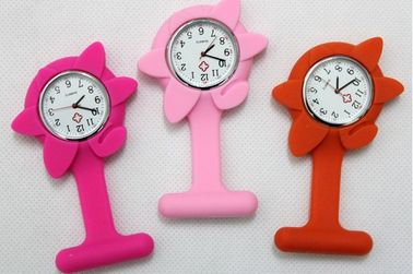 Reloj de la enfermera de la flor del reloj de la pulsera del silicón, reloj del silicio del reloj del doctor