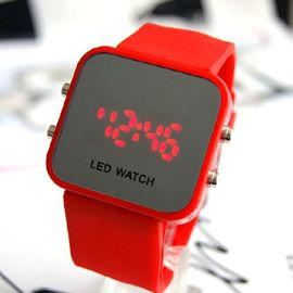 Correa unisex LJX09 del silicón de la exhibición del espejo de los relojes 12colors Digitaces del LED