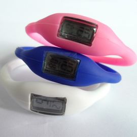 Reloj negro del deporte de la banda de reloj de la pulsera del silicón para acampar/que camina