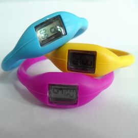 Reloj negro del deporte de la banda de reloj de la pulsera del silicón para acampar/que camina