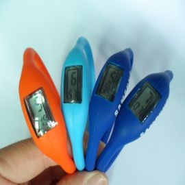 Reloj blanco/azul de la pulsera del silicón, reloj del cuarzo de los deportes con el botón ajustable del tiempo