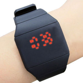 Reloj de la pulsera del silicón de la exhibición del tacto, relojes llevados rojos del deporte de la pantalla de Digitaces
