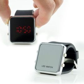 Banda casual clásica del silicón del estilo del deporte del negro del reloj de la pulsera del silicón del LED