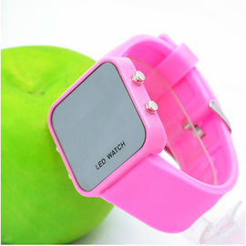 Reloj popular de la pulsera del silicón del reloj de señoras, reloj llevado silicio rojo