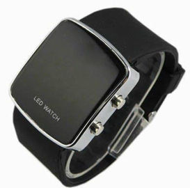 Reloj popular de la pulsera del silicón del reloj de señoras, reloj llevado silicio rojo