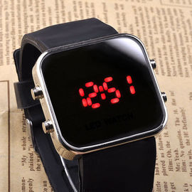 Reloj popular de la pulsera del silicón del reloj de señoras, reloj llevado silicio rojo