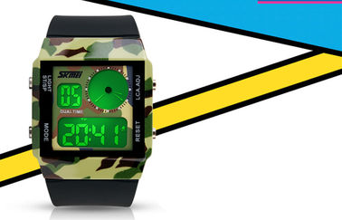 Tiempo dual del reloj análogo-digital unisex del paso acelerado con 5 contraluces de los colores