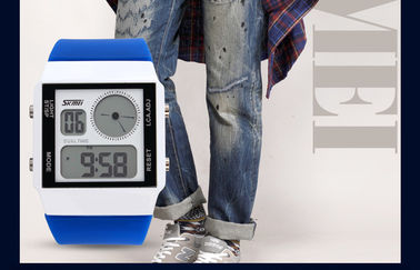 Tiempo dual del reloj análogo-digital unisex del paso acelerado con 5 contraluces de los colores