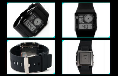 Tiempo dual del reloj análogo-digital unisex del paso acelerado con 5 contraluces de los colores