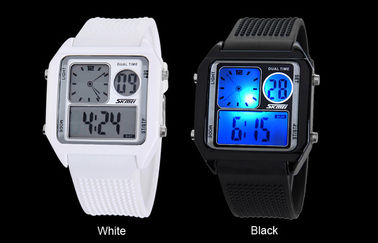 El reloj análogo del LCD de la banda de la PU del contraluz del EL, alarma los relojes de Digitaces