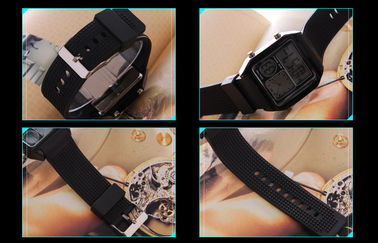 El reloj análogo del LCD de la banda de la PU del contraluz del EL, alarma los relojes de Digitaces