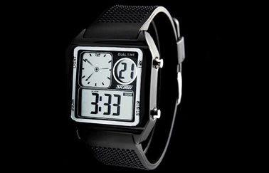 El reloj análogo del LCD de la banda de la PU del contraluz del EL, alarma los relojes de Digitaces