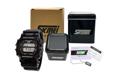 Relojes para hombre de la hebilla del contraluz del EL del reloj de Digitaces del deporte del cuadrado de Skmei