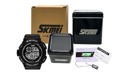 Reloj de Digitaces multifuncional de la pantalla del LCD del negro de la moda de los muchachos con el contraluz del EL