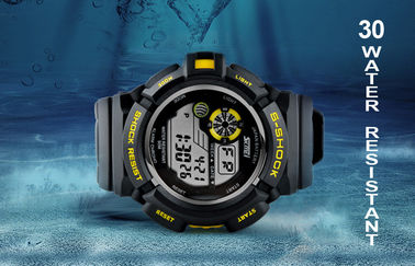 Reloj de Digitaces multifuncional de la pantalla del LCD del negro de la moda de los muchachos con el contraluz del EL