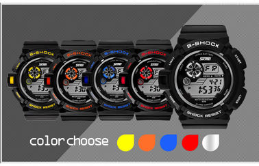 Reloj de Digitaces multifuncional de la pantalla del LCD del negro de la moda de los muchachos con el contraluz del EL