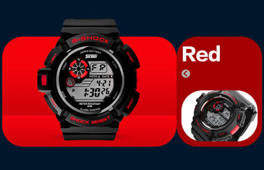 Reloj de Digitaces multifuncional de la pantalla del LCD del negro de la moda de los muchachos con el contraluz del EL