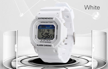 Los ABS blancos del reloj de Digitaces de las señoras elegantes encajonan 12/24 horas de relojes