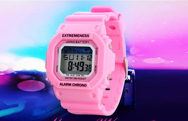 Los ABS blancos del reloj de Digitaces de las señoras elegantes encajonan 12/24 horas de relojes