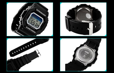 Los ABS blancos del reloj de Digitaces de las señoras elegantes encajonan 12/24 horas de relojes