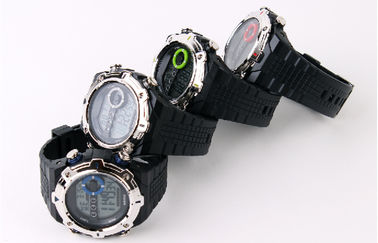 Relojes electrónicos de la PU del carillón por hora del reloj de Digitaces de la cara grande para el hombre