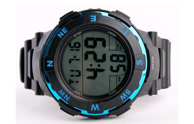 Exhibición grande del LCD de Digitaces de la alarma diaria multifuncional impermeable negra del reloj