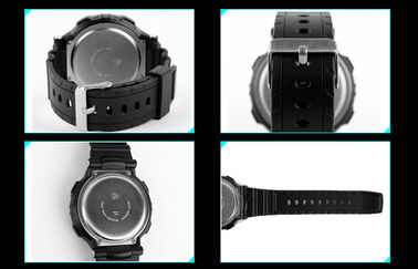 Exhibición grande del LCD de Digitaces de la alarma diaria multifuncional impermeable negra del reloj