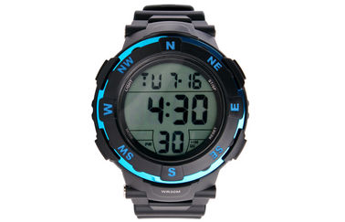 Exhibición grande del LCD de Digitaces de la alarma diaria multifuncional impermeable negra del reloj