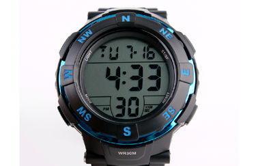 Exhibición grande del LCD de Digitaces de la alarma diaria multifuncional impermeable negra del reloj
