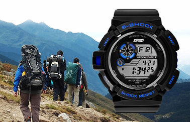 Reloj de Digitaces multifuncional de la pantalla negra del LCD del muchacho con la alarma diaria