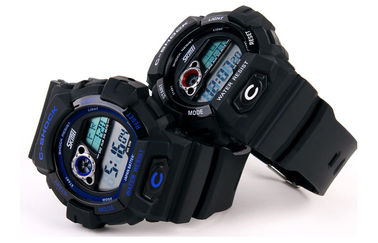 12/24 prendas impermeables de la atmósfera del reloj 3 del LCD del choque de la hora para los hombres jovenes