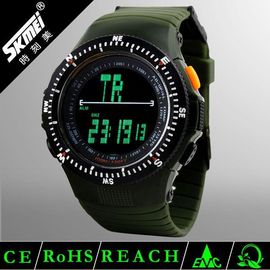 Reloj multifuncional negro del LCD Digital con la luz de la parte posterior del EL