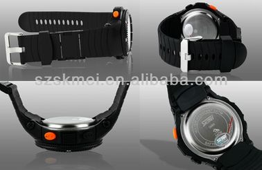 Reloj multifuncional negro del LCD Digital con la luz de la parte posterior del EL