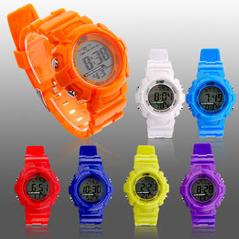 Prenda impermeable plástica de la correa de la PU de Digitaces del deporte del LCD del uso multifuncional del reloj