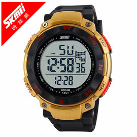 Reloj de Digitaces multifuncional del oro, contraluz del EL de los relojes de Digitaces de los deportes