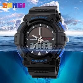 Prenda impermeable solar de los relojes de Digitaces de los deportes de los regalos de la Navidad con el movimiento del LCD