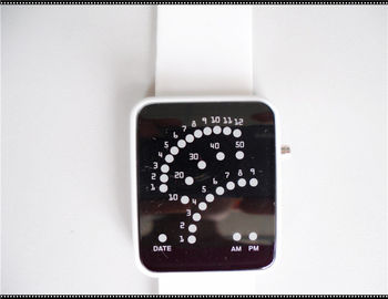 Reloj modificado para requisitos particulares suavidad de la pulsera del silicón de los deportes, relojes blancos de la correa