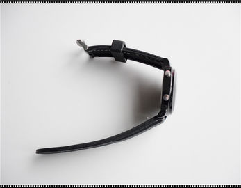 Reloj llevado silicón negro personalizado con la correa suave del silicón