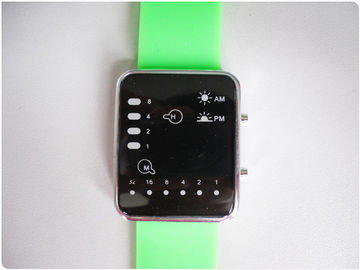 La pulsera verde del reloj/de la goma de silicona del binario LED mira al OEM