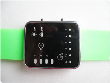 La pulsera verde del reloj/de la goma de silicona del binario LED mira al OEM