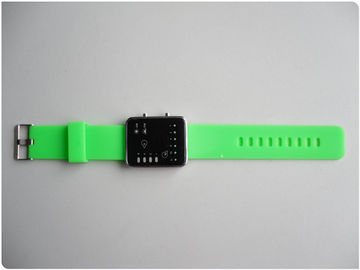 La pulsera verde del reloj/de la goma de silicona del binario LED mira al OEM