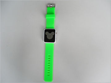 Prenda impermeable verde del reloj de la pulsera del silicón, Digital Mickey Mouse Watchs