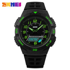 Verde análogo-digital del reloj 5ATM de la banda suave de la PU para al aire libre unisex