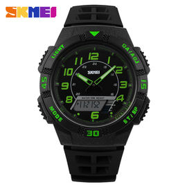 Verde análogo-digital del reloj 5ATM de la banda suave de la PU para al aire libre unisex