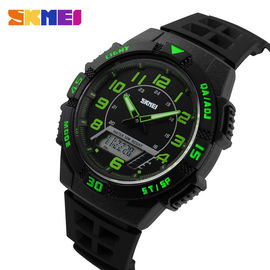 Verde análogo-digital del reloj 5ATM de la banda suave de la PU para al aire libre unisex